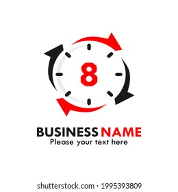 Number 8 rotation logo template illustration. suitable your number business.
