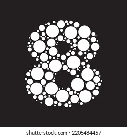 Number 8 shaped with circles for summits events poster titles
