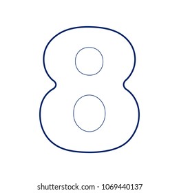 Number 8 sign design template element. Vector. Flat style black icon on white.