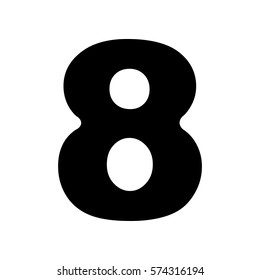 Number 8 sign design template element. Flat style black icon on white.