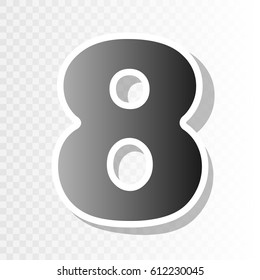 Number 8 sign design template element. Vector. New year blackish icon on transparent background with transition.