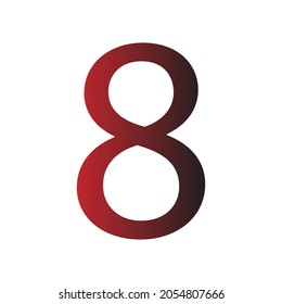 NÚMERO 8 ILUSTRACIÓN DE VECTOR DE COLOR GRADIENTE DE ARTE DE CLIP SENCILLO