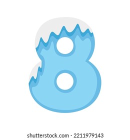 Number 8 Snow, vector illustration