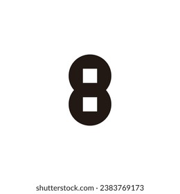 Number 8 square circle geometric symbol simple logo vector
