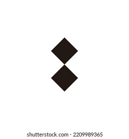 Número 8 símbolo geométrico cuadrado simple vector logo