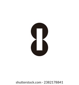 Number 8 square stripe geometric symbol simple logo vector