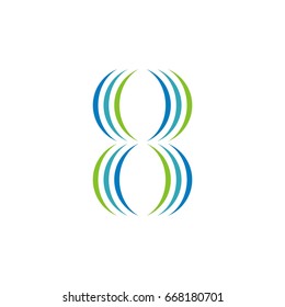 Number 8 Swoosh Logo Template Illustration Design. Vector EPS 10.
