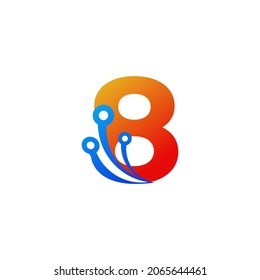Elemento de plantilla de diseño de logotipo de tecnología número 8