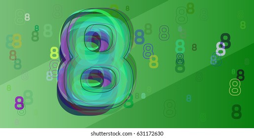 Number 8 template design