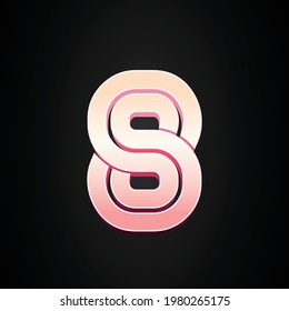 number 8 text effect design vector, Can be used for Logo.