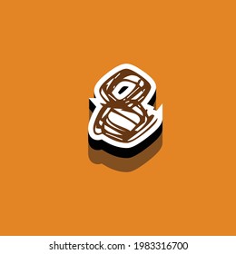 number 8 text effect design vector, Can be used for Logo.