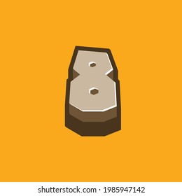 number 8 text effect design vector, Can be used for Logo.