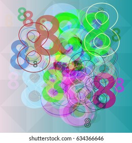 Number 8 texture vector