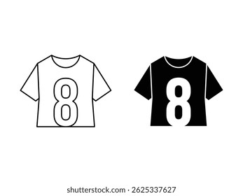 number 8 tshirt apparel symbol icon design vector isolated transparent background