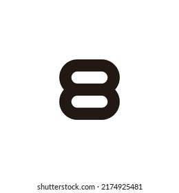 Number 8 two capsules geometric symbol simple logo vector