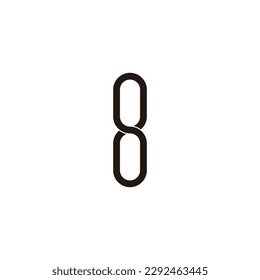 Number 8 two capsules geometric symbol simple logo vector