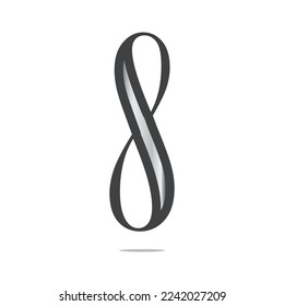 number 8 vector design isolated white background.