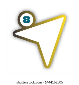 Number 8 vector font alphabet, modern dynamic flat design with brilliant colorful gradient smooth color for your unique elements design ; logo, corporate identity, application, creative poster & more