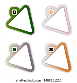 Number 8 vector font alphabet, modern dynamic flat design with brilliant colorful gradient smooth color for your unique elements design ; logo, corporate identity, application, creative poster & more