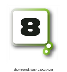 Number 8 vector font alphabet, modern dynamic flat design with brilliant colorful gradient smooth color for your unique elements design ; logo, corporate identity, application, creative poster & more