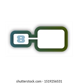 Number 8 vector font alphabet, modern dynamic flat design with brilliant colorful gradient smooth color for your unique elements design ; logo, corporate identity, application, creative poster & more