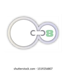 Number 8 vector font alphabet, modern dynamic flat design with brilliant colorful gradient smooth color for your unique elements design ; logo, corporate identity, application, creative poster & more