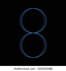 Number 8 vector font alphabet, modern dynamic flat design with brilliant colorful gradient smooth color for your unique elements design ; logo, corporate identity, application, creative poster & more
