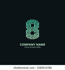 Number 8 vector font alphabet. Stripes Design Inspiration. Colorful logo for your company. Emblem. Creative Symbol. Logotype. Modern style