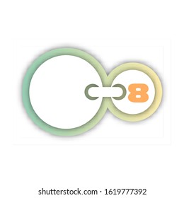 Number 8 vector font alphabet, modern dynamic flat design with brilliant colorful gradient smooth color for your unique elements design ; logo, corporate identity, application, creative poster & more