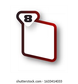 Number 8 vector font alphabet, modern dynamic flat design with brilliant colorful gradient smooth color for your unique elements design ; logo, corporate identity, application, creative poster & more