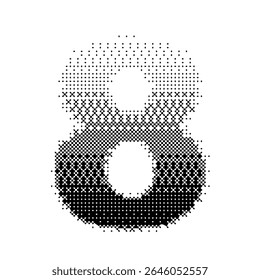 Number 8 vector with gradation bitmap effect