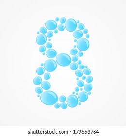 Number 8. Vector illustration.