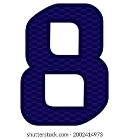 Number 8 Vector Illustration. Blue Number Eight With Abstract Pattern Isolated On A White Background
