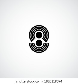 Number 8 vector line dot logo design template. Unique modern minimalist logo symbol