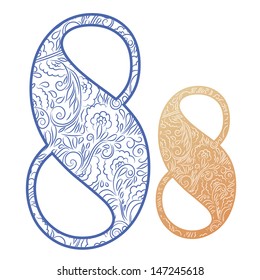 Number 8 vector ornament.