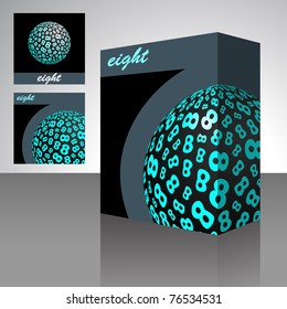 Number 8. Vector packaging box.