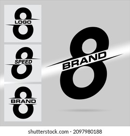 Number 8 vector typography, modern dynamic flat design with smooth color for your unique elements design. This design symbolizes: number 8, letter S, infinity.