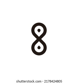 Number 8 water and balloon geometric symbol simple logo vector