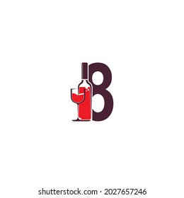 Number 8 with wine bottle icon logo vector template