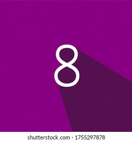 Number 8 written on purple background 