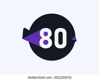 Number 80 logo icon design vector image
