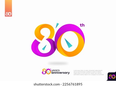 Number 80 logo icon design, 80th birthday logo number, anniversary 80