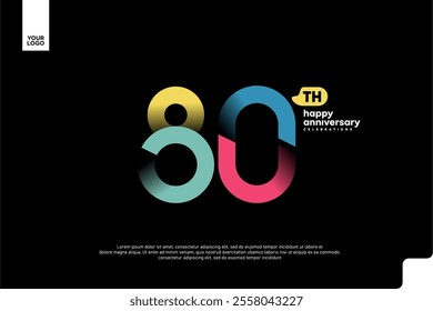 Number 80 logo icon design, 80th birthday logo number, anniversary 80