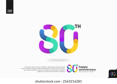 Number 80 logo icon design, 80th birthday logo number, anniversary 80