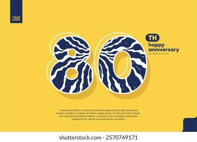 Number 80 logo icon design, 80th birthday logo number, anniversary 80