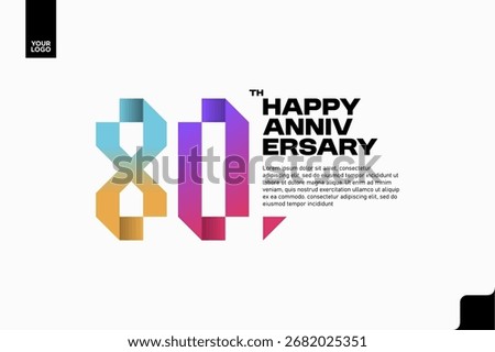 Number 80 logo icon design, 80th birthday logo number, anniversary 80