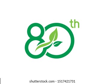 Number 80 logo or symbol template design