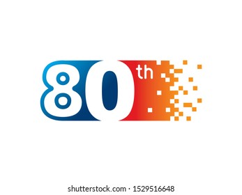 Number 80 logo or symbol template design