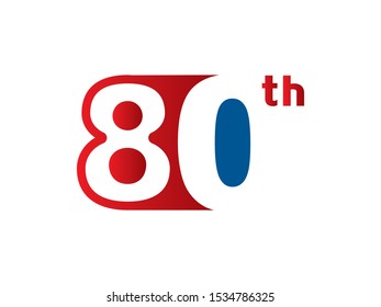 Number 80 logo or symbol template design