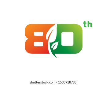 Number 80 logo or symbol template design